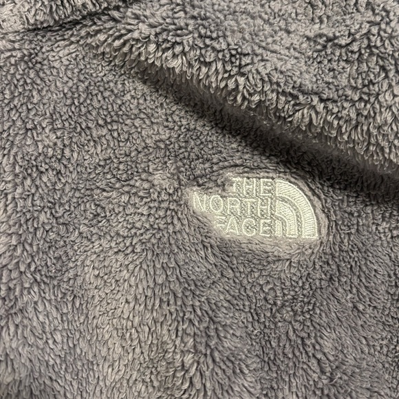 The North Face gray fuzzy, zip up jacket size large - Picture 2 of 9